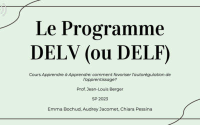 Comprendre son propre apprentissage (DELV)